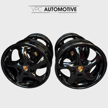 Load image into Gallery viewer, Genuine Porsche 993 Twist 17” Staggered Alloy Wheels 7J 9J OEM 911 5x130