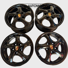 Load image into Gallery viewer, Genuine Porsche 993 Twist 17” Staggered Alloy Wheels 7J 9J OEM 911 5x130